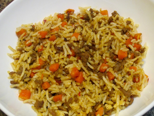 Rice with Ground Beef and Carrots myfavouritepastime.com