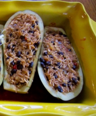 Stuffed Eggplant with Rice and Black beans myfavouritepastime.com